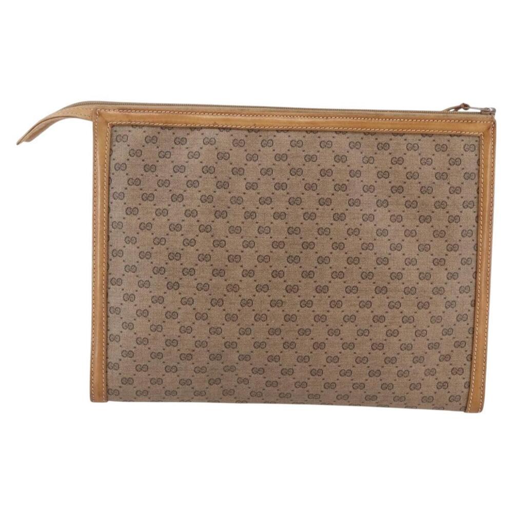 GUCCI Micro GG Supreme Clutch Bag PVC Beige 17 039 1995 Auth 146941 - Picture 2 of 16